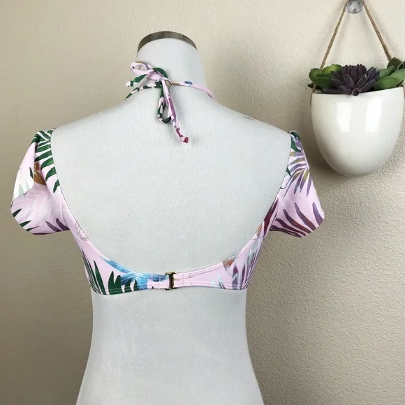 ✖️SOLD✖️•BAR III• NWOT Palm Reader Ruffle Sleeve Bikini Top - Picture 2 of 11